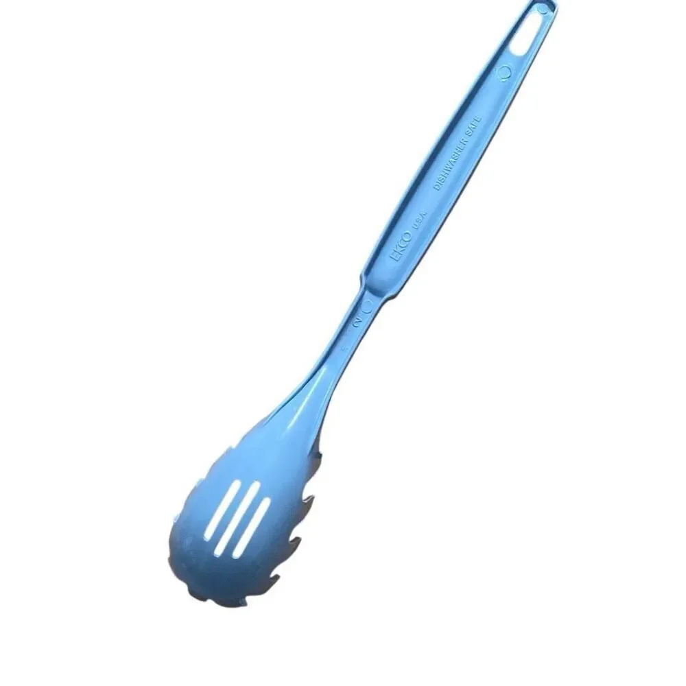 Vintage Ekco Nylon Utensil Slotted Spaghetti Spoon Fork Robins Egg Blue vtg htf